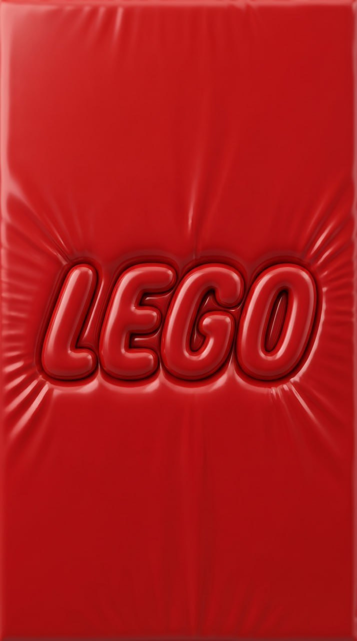 Логотип LEGO под красной термоусадочной плёнкой